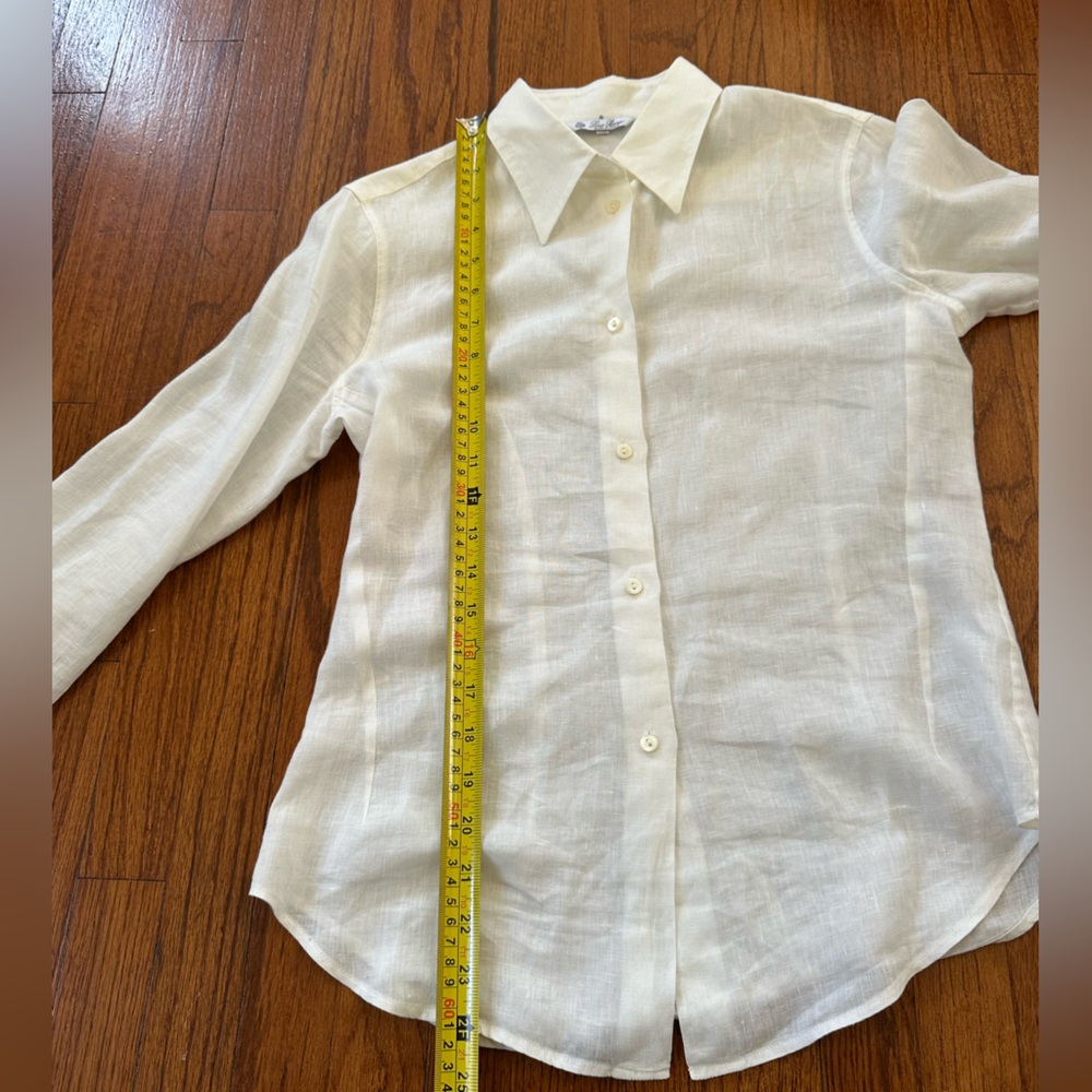 Loro Piana White Linen Button-Up Shirt